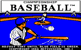 Championship Baseball Title Screen